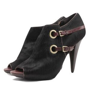 Chocolate Saks Fifth Ave 'Fable' Belted Booties